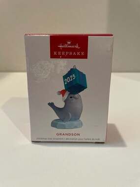 Hallmark 2025 Keepsake Grandson Seal Christmas Ornament New with Box – ,